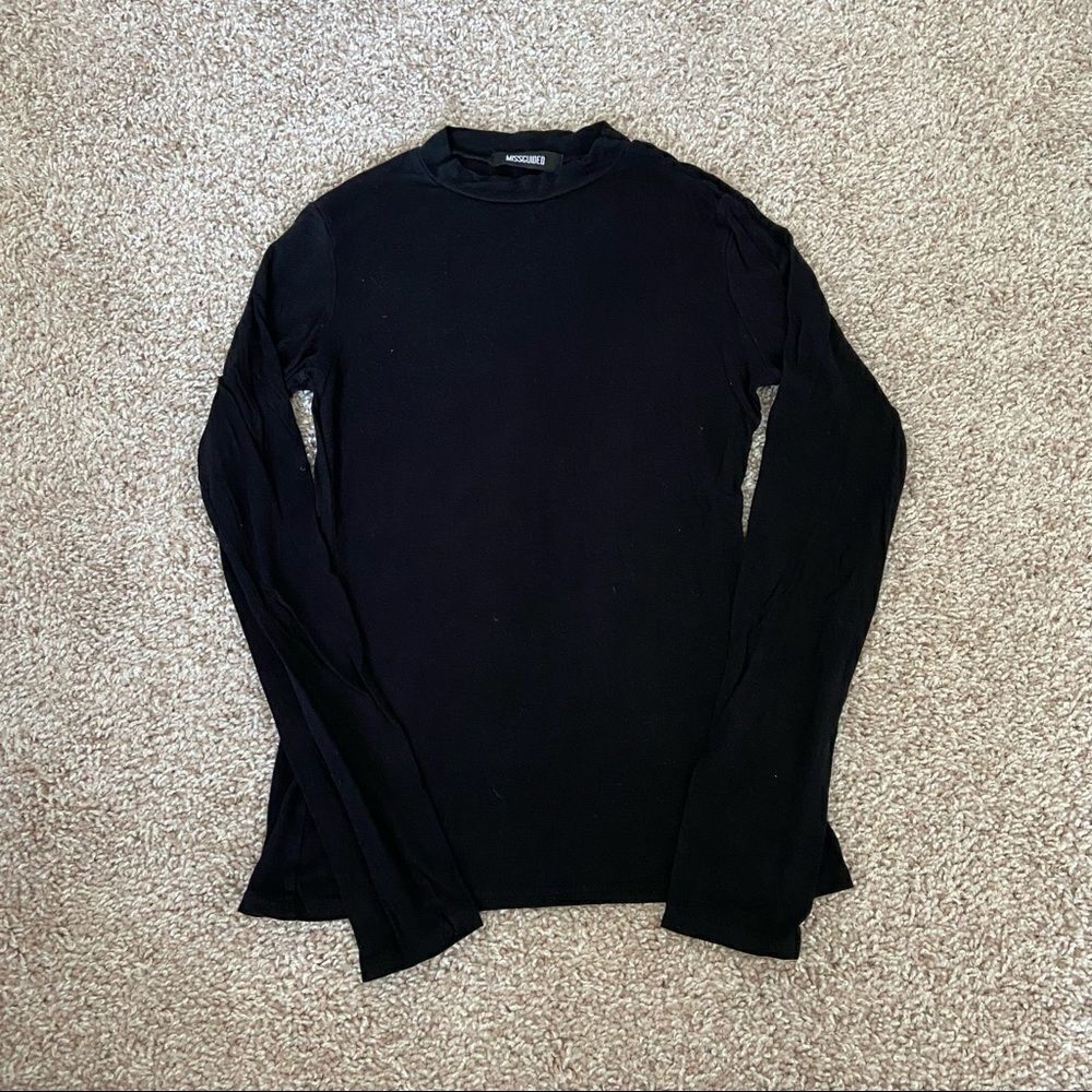 Missguided Black Mock Neck Long Sleeve
